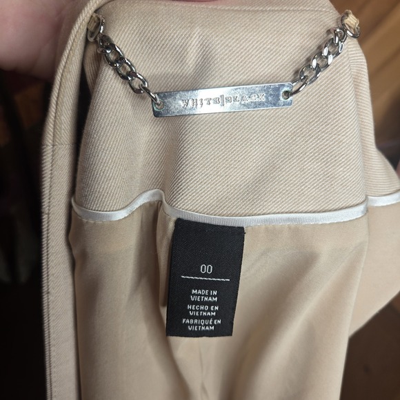 White House Black Market Beige Sleeveless Blazer‎ Vest Sz 00 Business - Picture 6 of 9